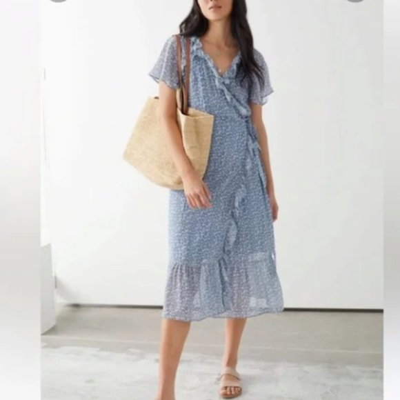 & Other Stories Dresses & Skirts - & Other Stories Ruffle Midi Wrap Dress